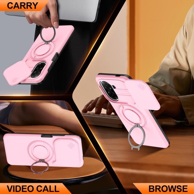 For Redmi A5 4G 171.7mm / Poco C71 Camera Sliding Shield Magnetic Rotation Holder Phone Case