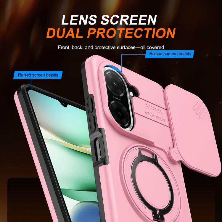 For Redmi A5 4G 171.7mm / Poco C71 Camera Sliding Shield Magnetic Rotation Holder Phone Case