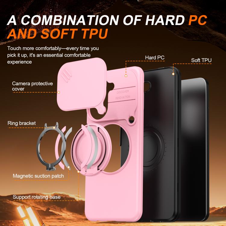 For Redmi A5 4G 171.7mm / Poco C71 Camera Sliding Shield Magnetic Rotation Holder Phone Case