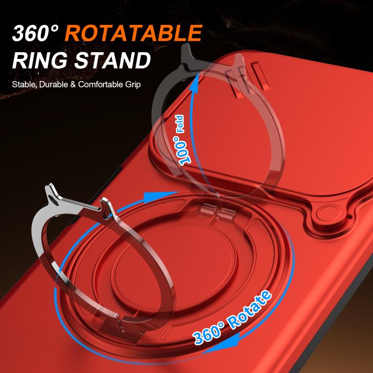 For Redmi A5 4G 171.7mm / Poco C71 Camera Sliding Shield Magnetic Rotation Holder Phone Case