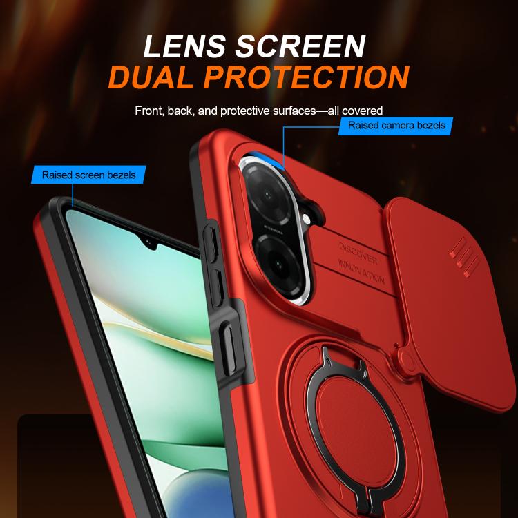 For Redmi A5 4G 171.7mm / Poco C71 Camera Sliding Shield Magnetic Rotation Holder Phone Case