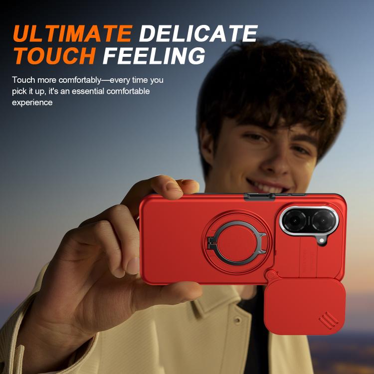 For Redmi A5 4G 171.7mm / Poco C71 Camera Sliding Shield Magnetic Rotation Holder Phone Case