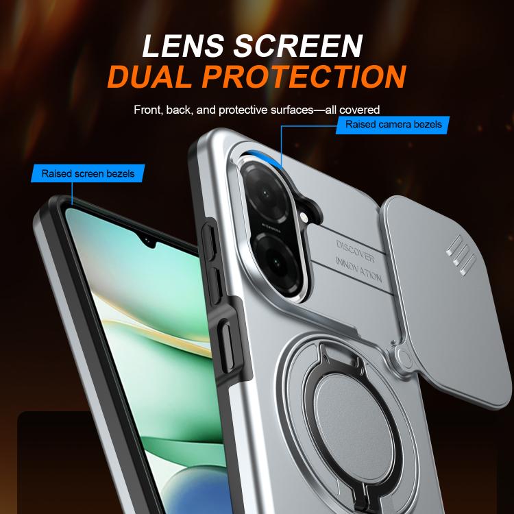 For Redmi A5 4G 171.7mm / Poco C71 Camera Sliding Shield Magnetic Rotation Holder Phone Case