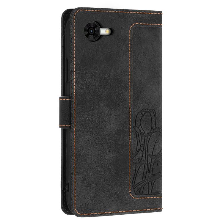 For ZTE nubia S2R Tulips Embossed Leather Phone Case with Lanyard