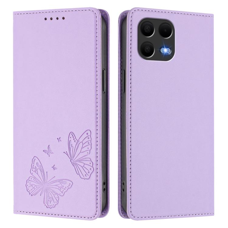 For T-Mobile REVVL 8 Pro 5G / T Phone 3 Pro 5G Strong Magnetic Dual Butterfly RFID Vegan Leather Phone Case