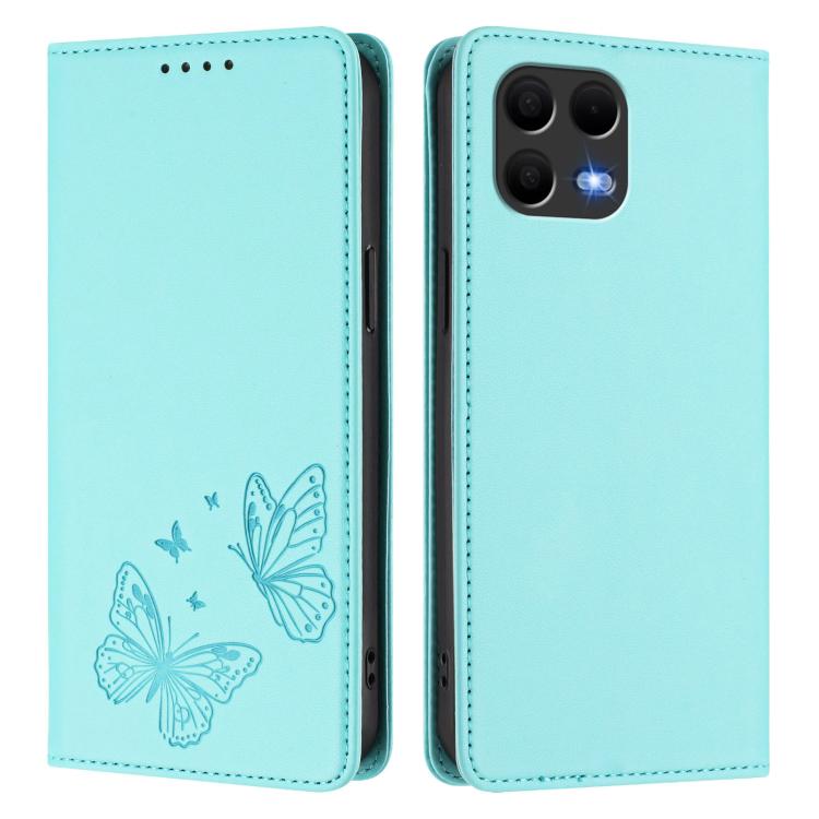 For T-Mobile REVVL 8 Pro 5G / T Phone 3 Pro 5G Strong Magnetic Dual Butterfly RFID Vegan Leather Phone Case