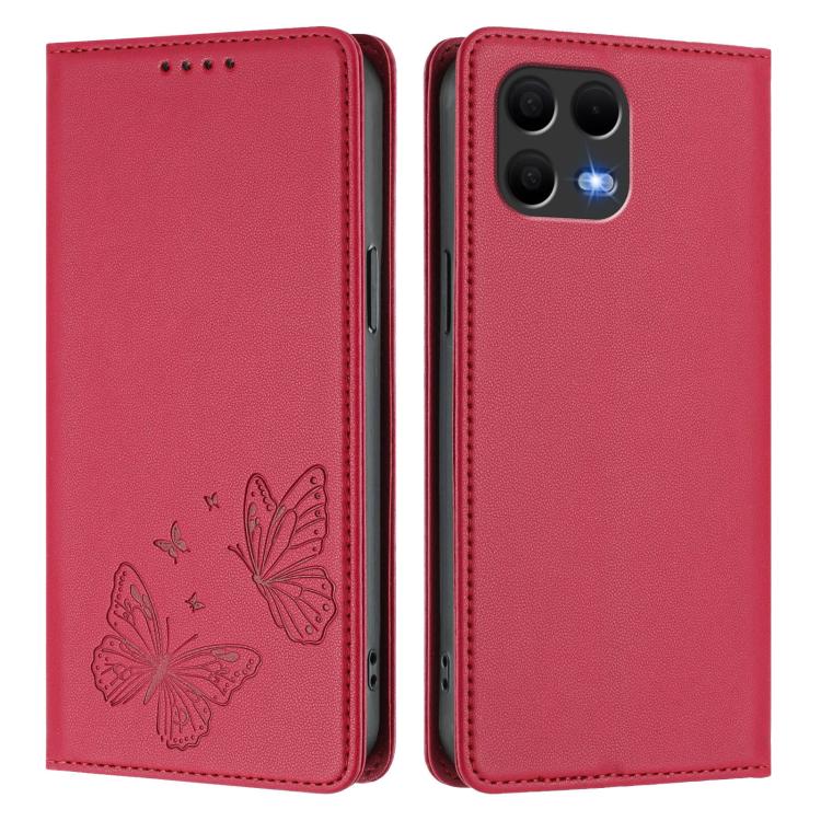 For T-Mobile REVVL 8 Pro 5G / T Phone 3 Pro 5G Strong Magnetic Dual Butterfly RFID Vegan Leather Phone Case