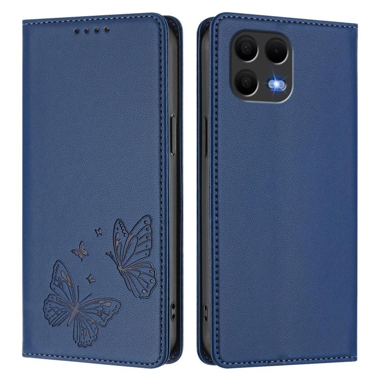 For T-Mobile REVVL 8 Pro 5G / T Phone 3 Pro 5G Strong Magnetic Dual Butterfly RFID Vegan Leather Phone Case