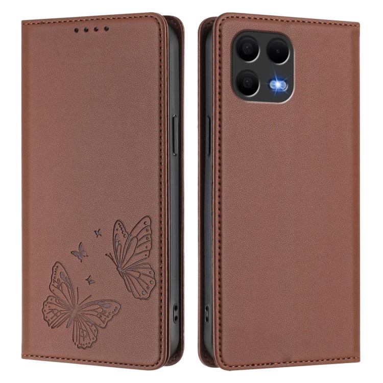 For T-Mobile REVVL 8 Pro 5G / T Phone 3 Pro 5G Strong Magnetic Dual Butterfly RFID Vegan Leather Phone Case