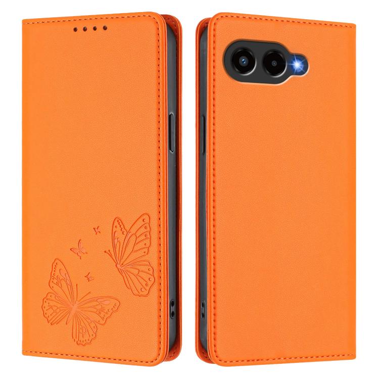 For T-Mobile REVVL 8 5G / T Phone 3 Strong Magnetic Dual Butterfly RFID Vegan Leather Phone Case
