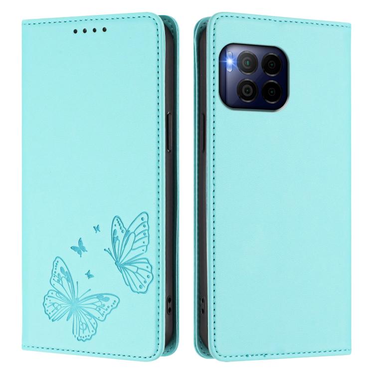 For T-Mobile REVVL 7 Pro 5G / T Phone 2 Pro 5G Strong Magnetic Dual Butterfly RFID Vegan Leather Phone Case