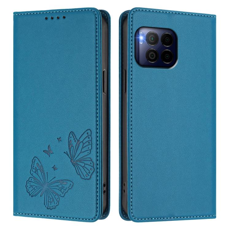For T-Mobile REVVL 7 Pro 5G / T Phone 2 Pro 5G Strong Magnetic Dual Butterfly RFID Vegan Leather Phone Case