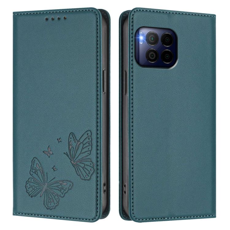 For T-Mobile REVVL 7 Pro 5G / T Phone 2 Pro 5G Strong Magnetic Dual Butterfly RFID Vegan Leather Phone Case