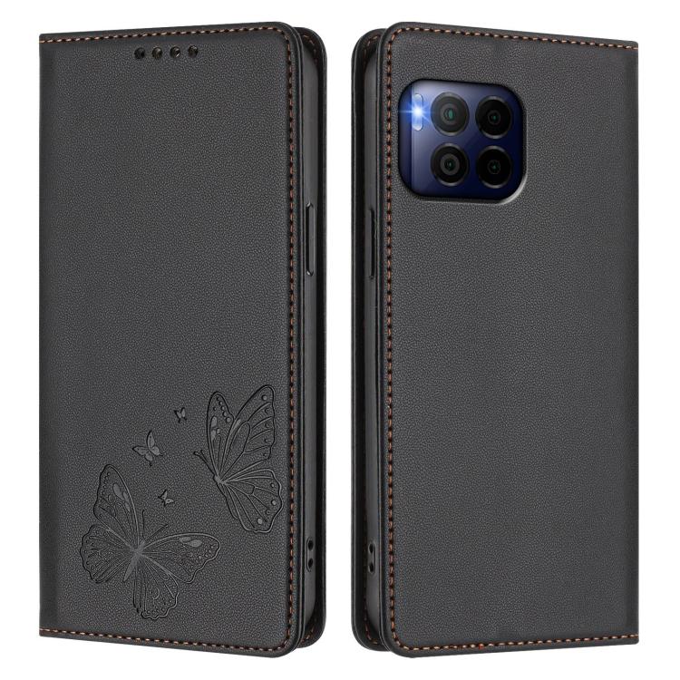 For T-Mobile REVVL 7 Pro 5G / T Phone 2 Pro 5G Strong Magnetic Dual Butterfly RFID Vegan Leather Phone Case