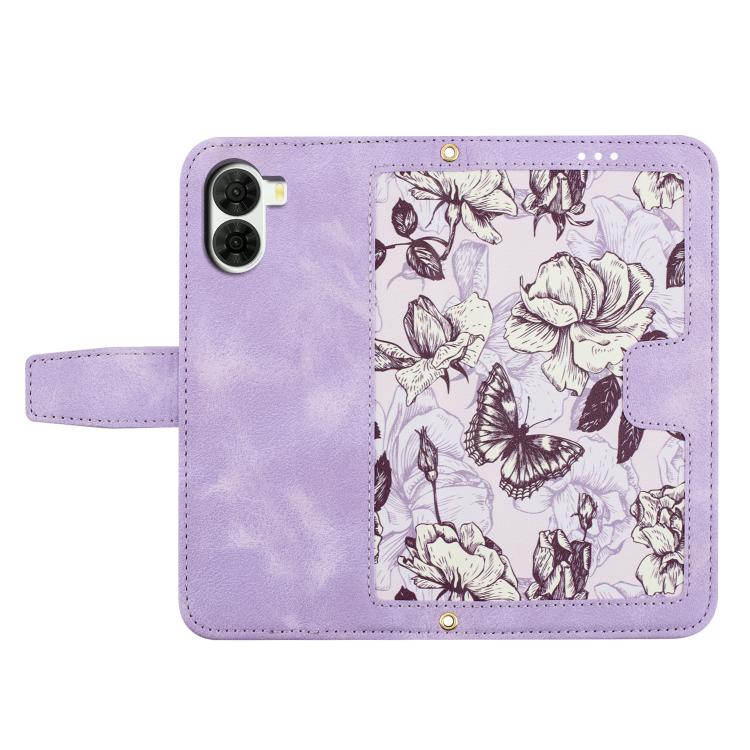For ZTE nubia S2 Floral Pattern Leather Phone Case with Lanyard