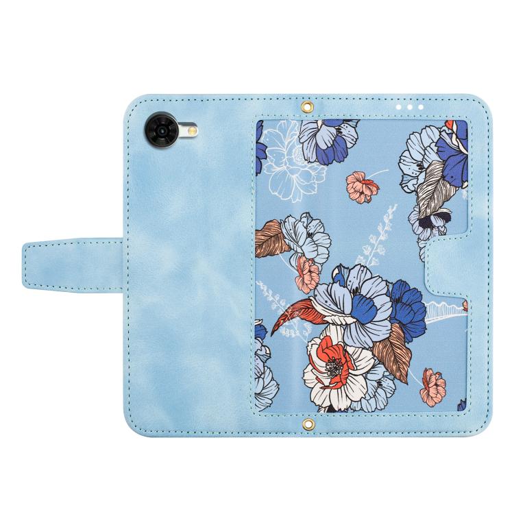For ZTE nubia S2R Floral Pattern Leather Phone Case with Lanyard