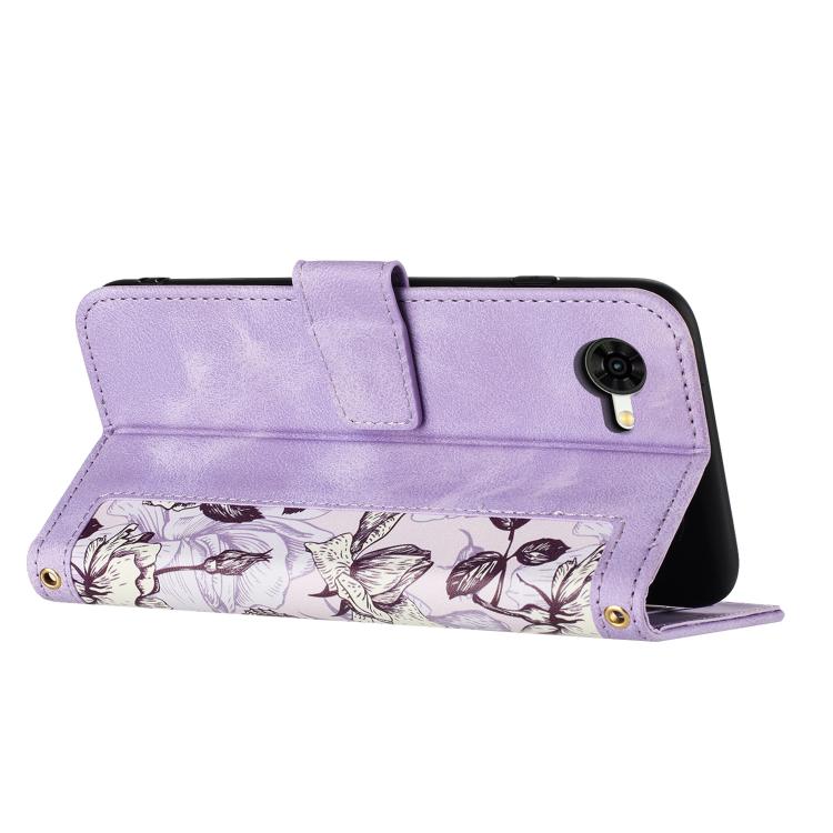 For ZTE nubia S2R Floral Pattern Leather Phone Case with Lanyard