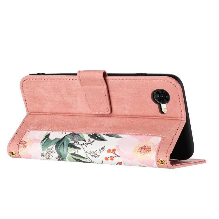 For ZTE nubia S2R Floral Pattern Leather Phone Case with Lanyard