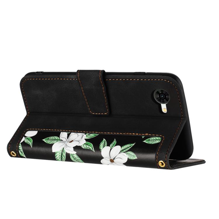 For ZTE nubia S2R Floral Pattern Leather Phone Case with Lanyard