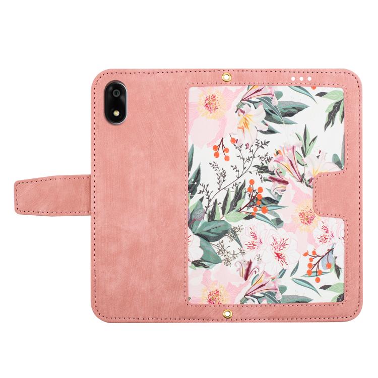 For ZTE Kantan Sumaho 4 A402ZT Floral Pattern Leather Phone Case with Lanyard