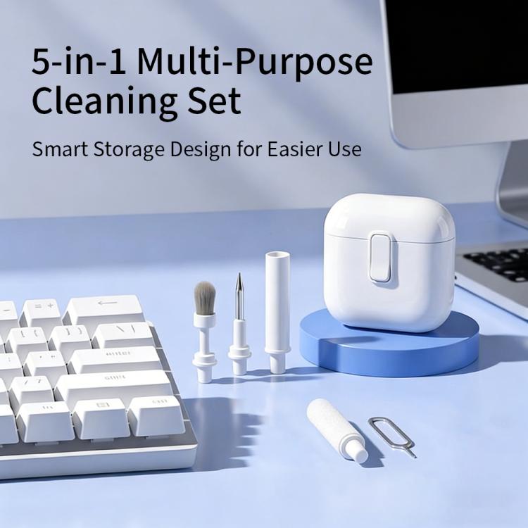 5 in 1 Multifunctional Earphone Cleaning Kit - White