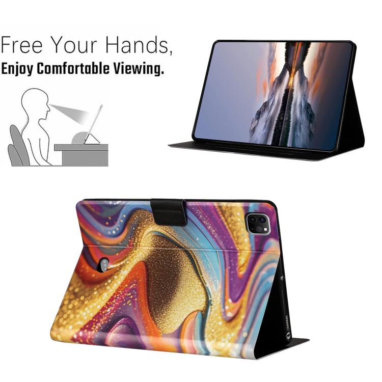 For iPad Air 11 2026 / 2025 / 2024 Litchi Texture Voltage Painted Vegan Leather Smart Tablet Case