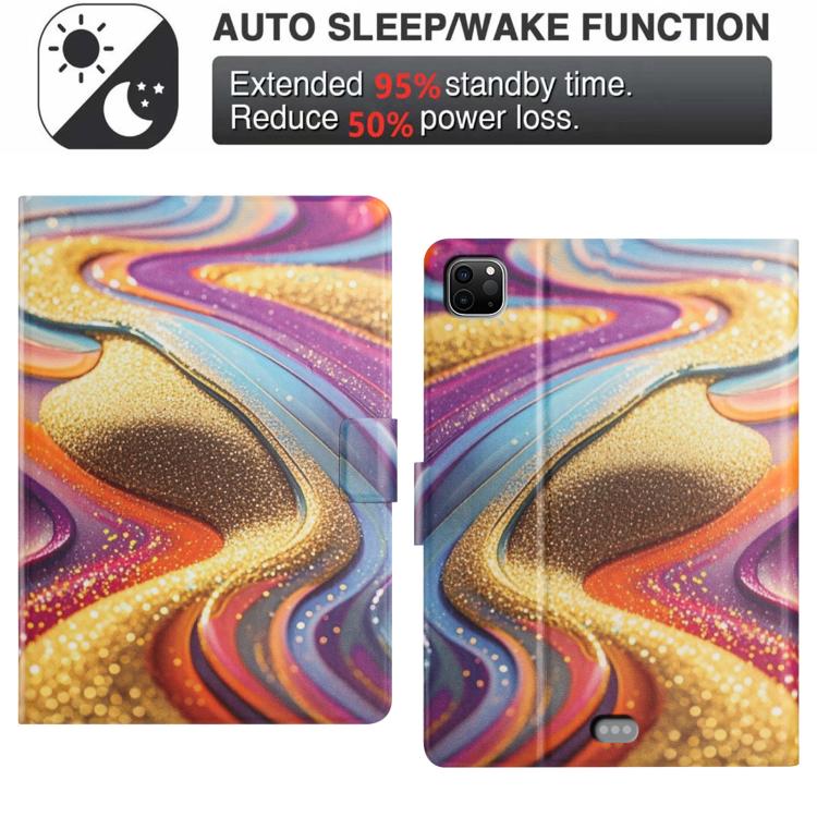 For iPad Air 11 2026 / 2025 / 2024 Litchi Texture Voltage Painted Vegan Leather Smart Tablet Case