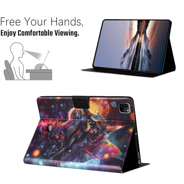 For iPad Air 11 2026 / 2025 / 2024 Litchi Texture Voltage Painted Vegan Leather Smart Tablet Case