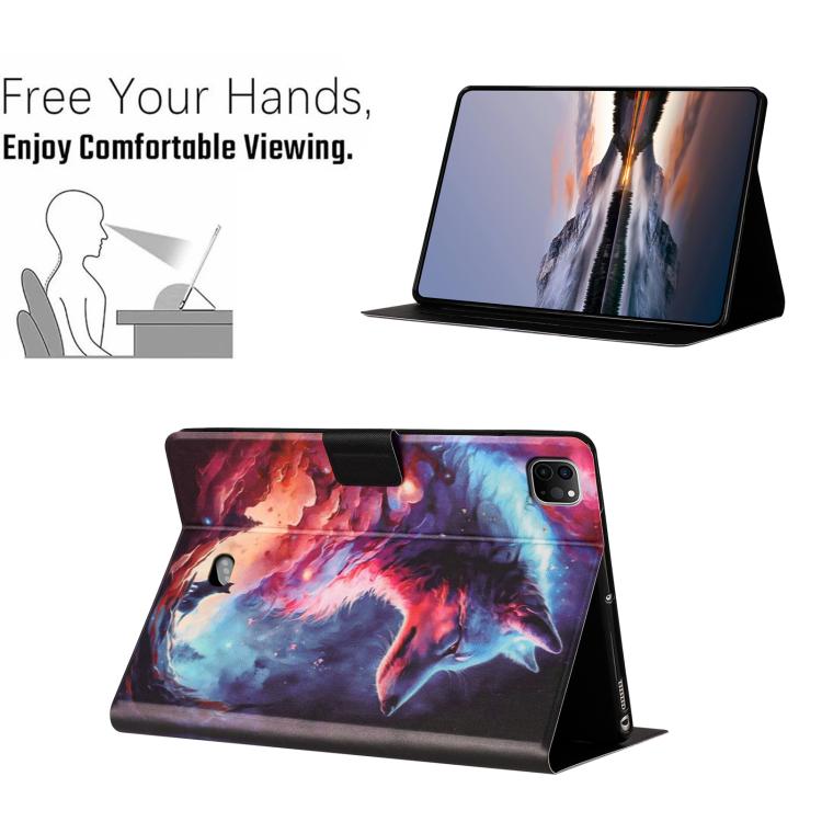 For iPad Air 11 2026 / 2025 / 2024 Litchi Texture Voltage Painted Vegan Leather Smart Tablet Case