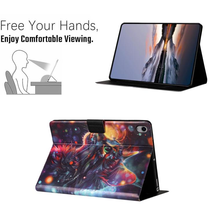 For iPad 2025 / 2022 Litchi Texture Voltage Painted Vegan Leather Smart Tablet Case