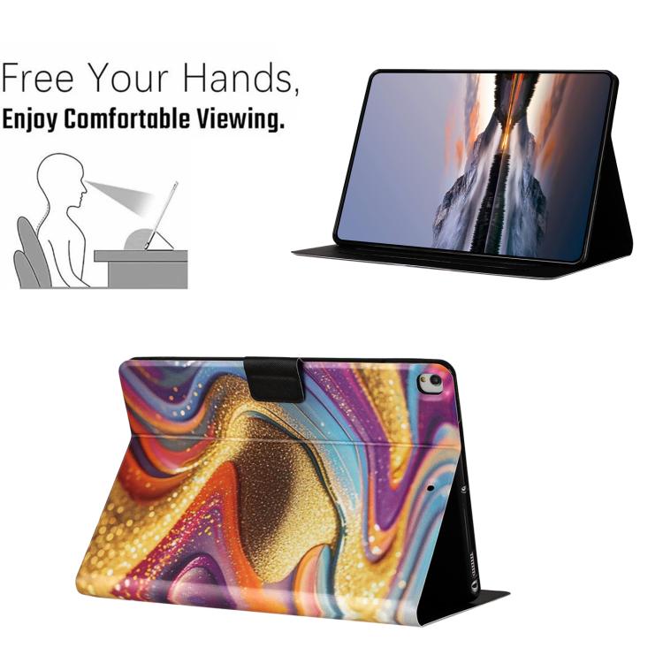 For iPad 10.2 2021 / 10.5 2019 Litchi Texture Voltage Painted Vegan Leather Smart Tablet Case