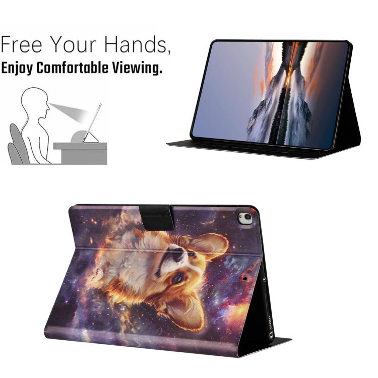 For iPad 10.2 2021 / 10.5 2019 Litchi Texture Voltage Painted Vegan Leather Smart Tablet Case