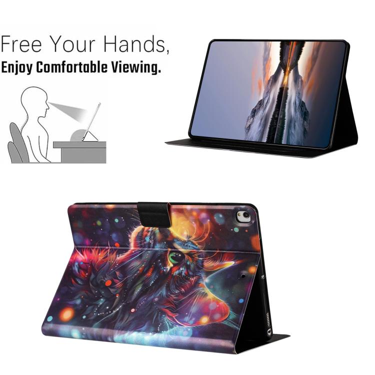 For iPad 10.2 2021 / 10.5 2019 Litchi Texture Voltage Painted Vegan Leather Smart Tablet Case