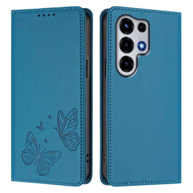 For Itel Super 26 Ultra Strong Magnetic Dual Butterfly RFID Vegan Leather Phone Case