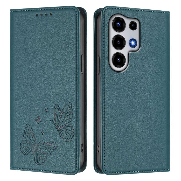 For Itel Super 26 Ultra Strong Magnetic Dual Butterfly RFID Vegan Leather Phone Case