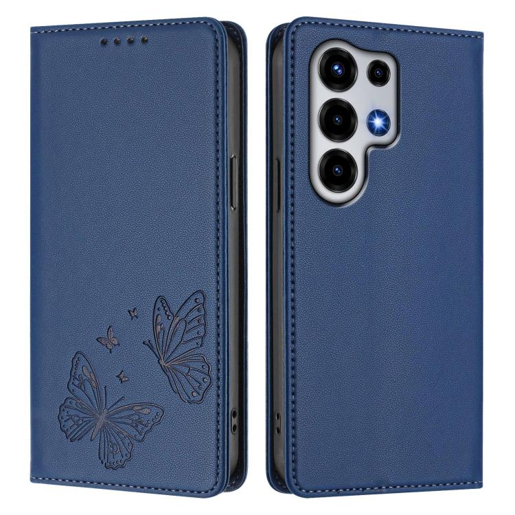 For Itel Super 26 Ultra Strong Magnetic Dual Butterfly RFID Vegan Leather Phone Case