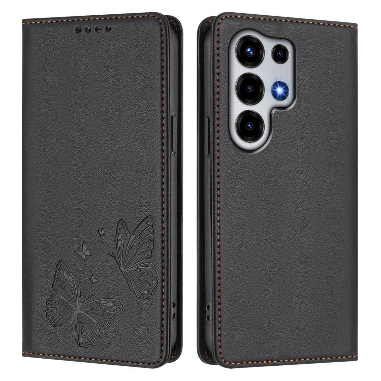 For Itel Super 26 Ultra Strong Magnetic Dual Butterfly RFID Vegan Leather Phone Case