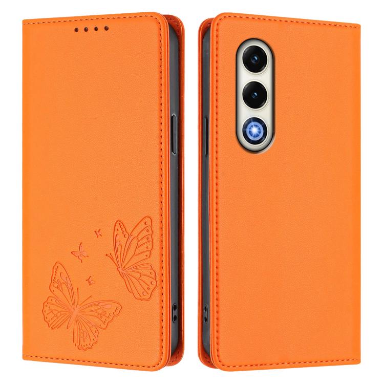 For Itel S25 Strong Magnetic Dual Butterfly RFID Vegan Leather Phone Case