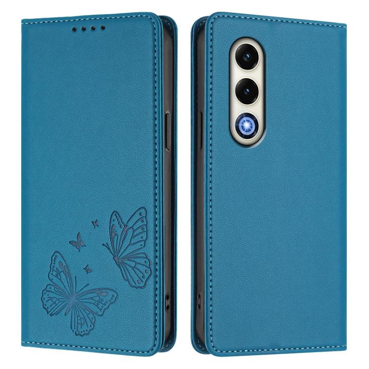 For Itel S25 Strong Magnetic Dual Butterfly RFID Vegan Leather Phone Case