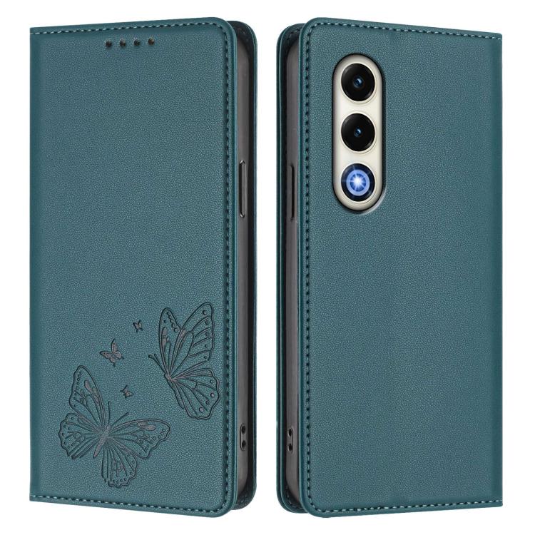 For Itel S25 Strong Magnetic Dual Butterfly RFID Vegan Leather Phone Case