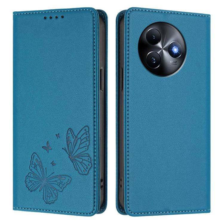For Itel S24 Strong Magnetic Dual Butterfly RFID Vegan Leather Phone Case