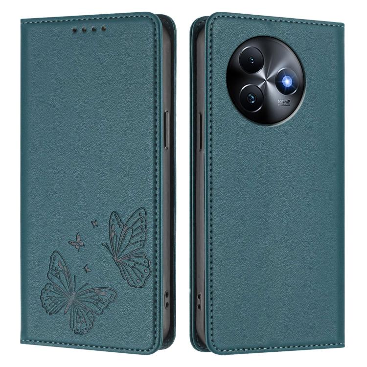 For Itel S24 Strong Magnetic Dual Butterfly RFID Vegan Leather Phone Case