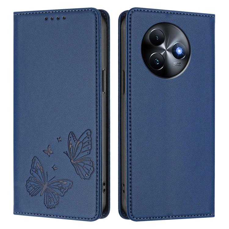 For Itel S24 Strong Magnetic Dual Butterfly RFID Vegan Leather Phone Case