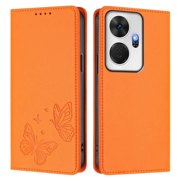 For Itel P55+ Strong Magnetic Dual Butterfly RFID Vegan Leather Phone Case