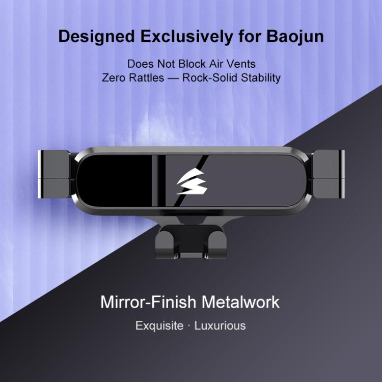 For BAOJUN 560 2015–2016 Car Air Vent Metal Gravity Phone Holder Mount - Black