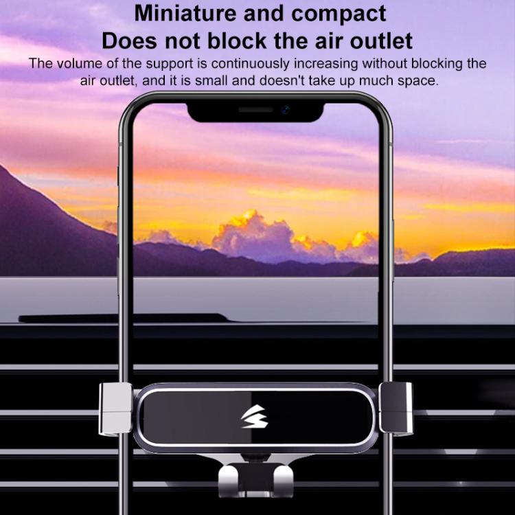 For BAOJUN RM-5 2019 Car Air Vent Metal Gravity Phone Holder Mount - Black