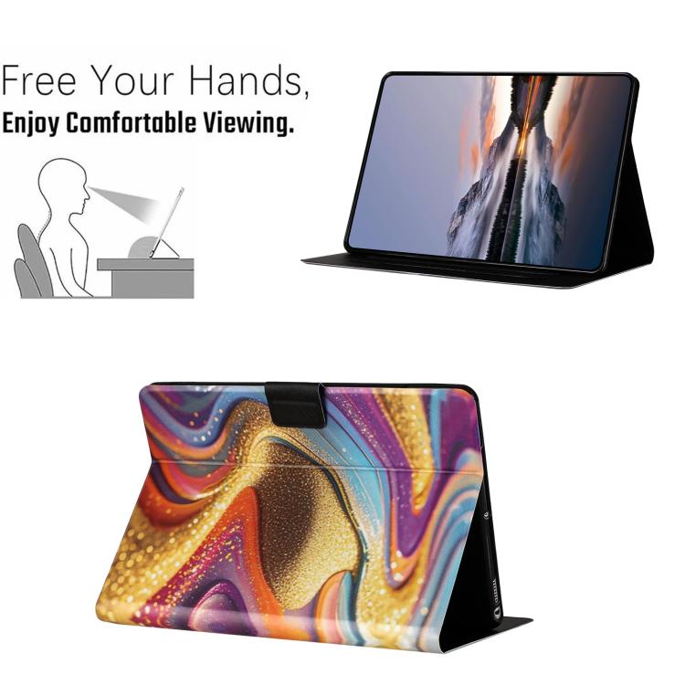For Amazon Kindle 11th 2024 / 2022 Litchi Texture Voltage Painted Vegan Leather Smart Tablet Case