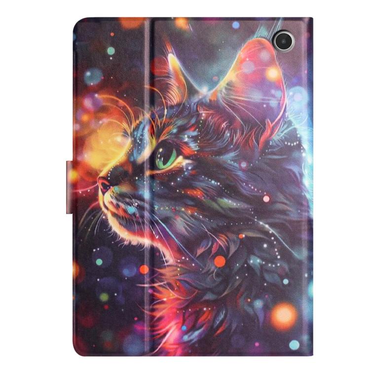 For Amazon Kindle Fire Max 11 2023 Litchi Texture Voltage Painted Vegan Leather Smart Tablet Case