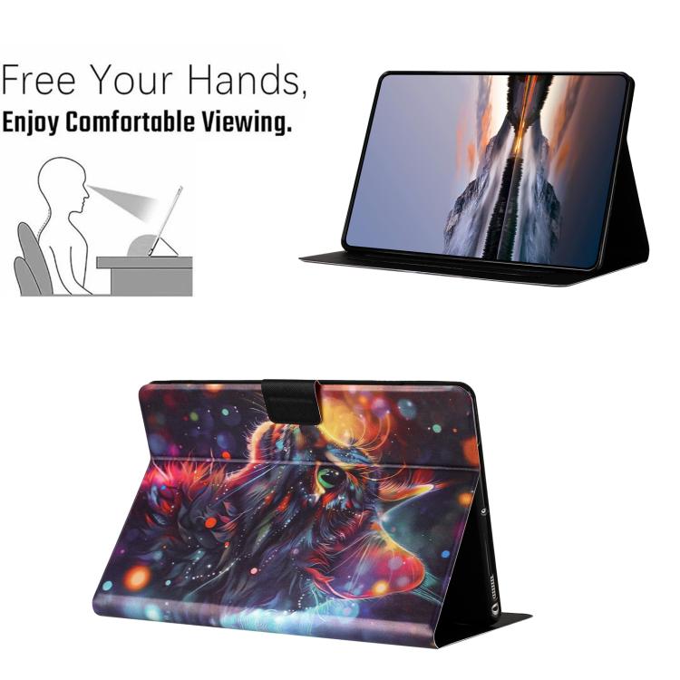 For Amazon Kindle Fire HD8 2024 / 2022 Litchi Texture Voltage Painted Vegan Leather Smart Tablet Case