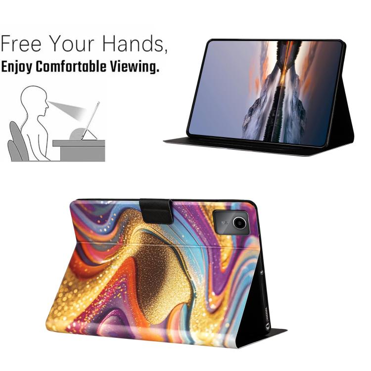 For Lenovo Xiaoxin Pad 11 2025 Litchi Texture Voltage Painted Vegan Leather Smart Tablet Case